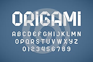 Origami style modern font