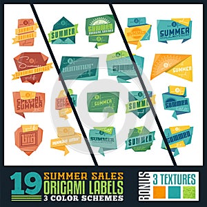 Origami Summer Sales Labels