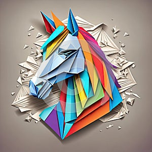 Origami technique Horse