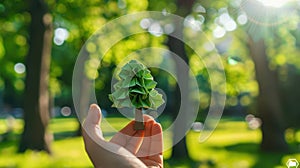 The origami tree in hand.AI generated image