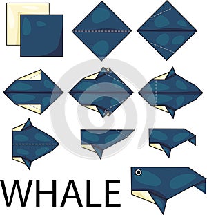 Origami whale