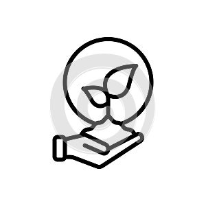 Black line icon for Origin, genesis and growth