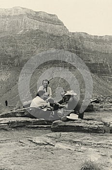 Original 1940 antique photo - grand canyon