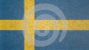 Original 3D image of the flag of Sweden.