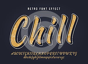 Original 3D Script Font. Vector