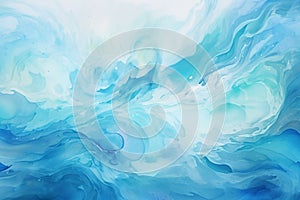 original abstract futuristic waves of watercolor paint with a smooth transition of colors, blue shades, background, design concept