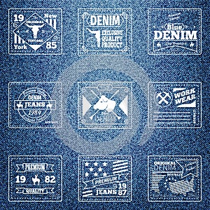 Original authentic denim jeans labels