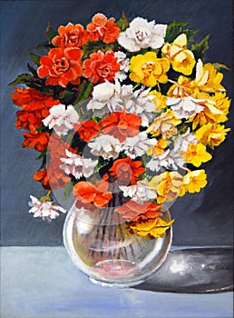 Original begonias painting photo