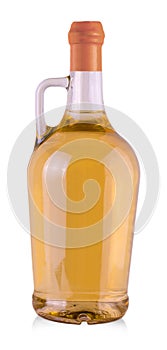 Original bottle with wine isolated on white background with clipping path