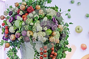 Original bouquet of fresh vegetables