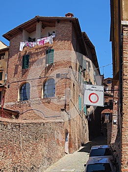 Original Building Brickwork, Old Siena, Italy