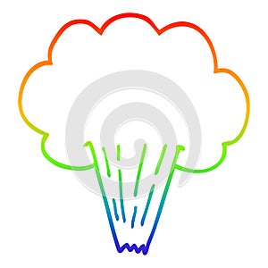 A creative rainbow gradient line drawing cartoon whooshing cloud