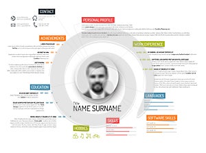 Original cv / resume template photo