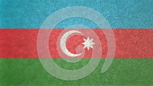 Original 3D image of the flag of Azerbaijan.