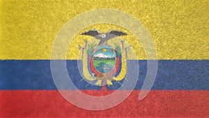 Original 3D image of the flag of Ecuador.