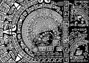 Original design for Maya calendar theme. Images of characters of ancient American Indians.The Aztecs, Mayans, Incas. Mayan calenda