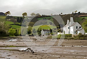 Original Digital Art A view of the New Quay Cottage, South Pool Creek, South Pool, South Devon. Great Britain.