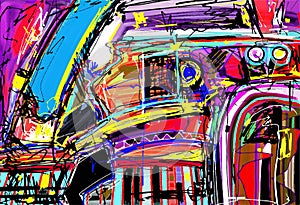 Original digital painting of abstraction