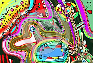 Original digital painting of abstraction