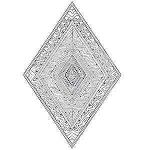 Original drawing ethnic tribal doddle rhombus 2.