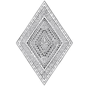 Original drawing ethnic tribal doddle rhombus 4.