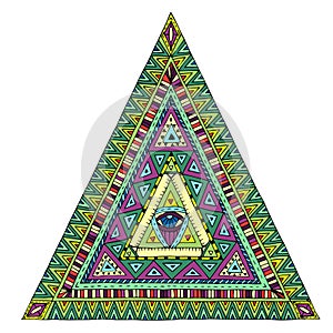 Original drawing tribal doddle triangle.