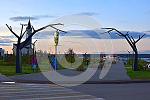 The original gate to Central Park. Naberezhnye Chelny. Tatarstan. Russia.