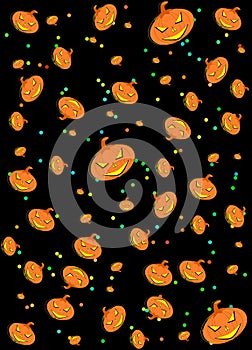 Original Halloween background in black and orange with pumpkins