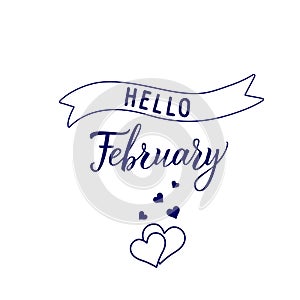 Original hand lettering Hello February