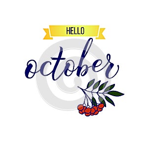 Original hand lettering Hello Oktober and rovan