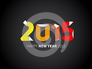 Original Happy New Year 2015 card, illustration