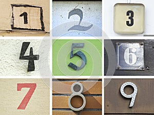 Original house numbers 1 to 9
