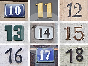 Original house numbers 10 to 18