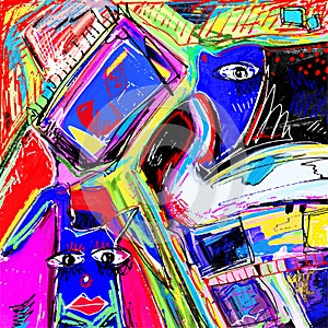 Original illustration of abstract art digital