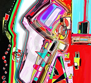 Original illustration of abstract art digital painting