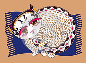 Original illustration of decorative cat