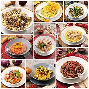 Original italian pasta collage