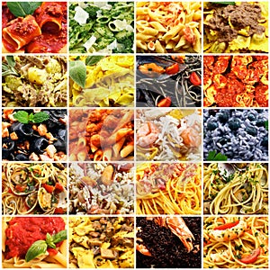 Original italian pasta collage