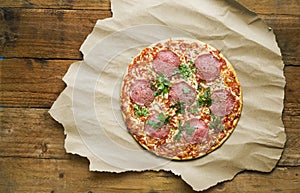 Original italian pizza salami