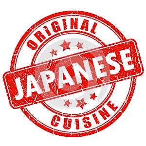 Original japanese cuisine round vector stamp