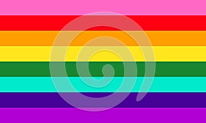 Original LGBT pride eight colors rainbow flag photo