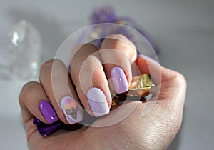 Original manicure with ice cream