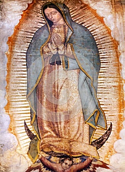 Original Mary Guadalupe Painting New Basilica Shrine Mexico City Mexico