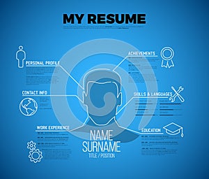 Original minimalist blueprint cv / resume template