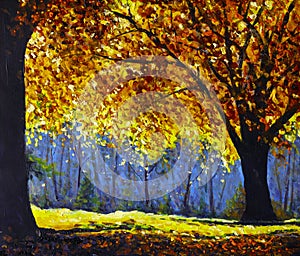 Original oil painting Autumn landscape paintings
