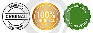 original 100 percent badge stamp label sticker design