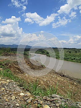 Original photo The flow of the cipunagara river on a hilly mountain is a free and open place for the public