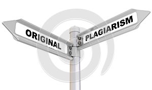 Original and plagiarism. Road sign