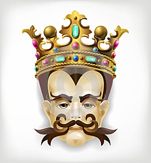 Original portrait of a realistic characteristic formidable king