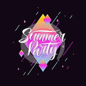 The original poster of the party. Banner summer night discos. Vector illustration.